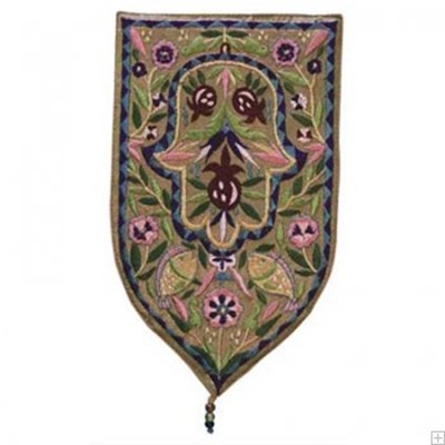 תמונה של שטיח קיר מגן "חמסה" (זהב) - יאיר עמנואל