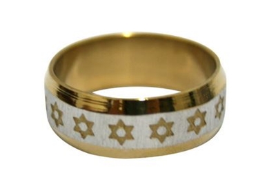 תמונה של טבעת מנירוסטה "מגן דוד" (זהב)